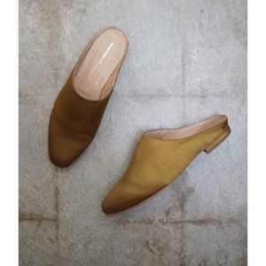 Intentionally Blank mustard mules NEVER WORN